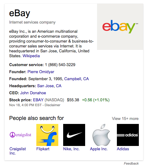 Ebay Search Box Schema.org