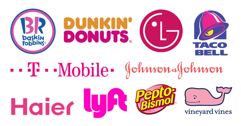 examples of pink logos