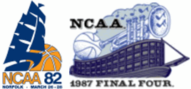 NCAA Basketball Championship Logo Designs From 1982 and 1987
