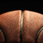 close-up of basketball