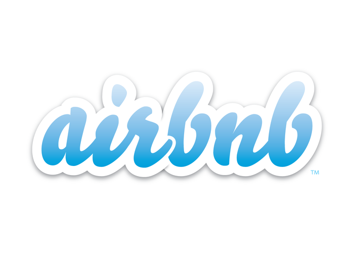 Airbnb Scripted Text Based Logo Design with a drop shadow