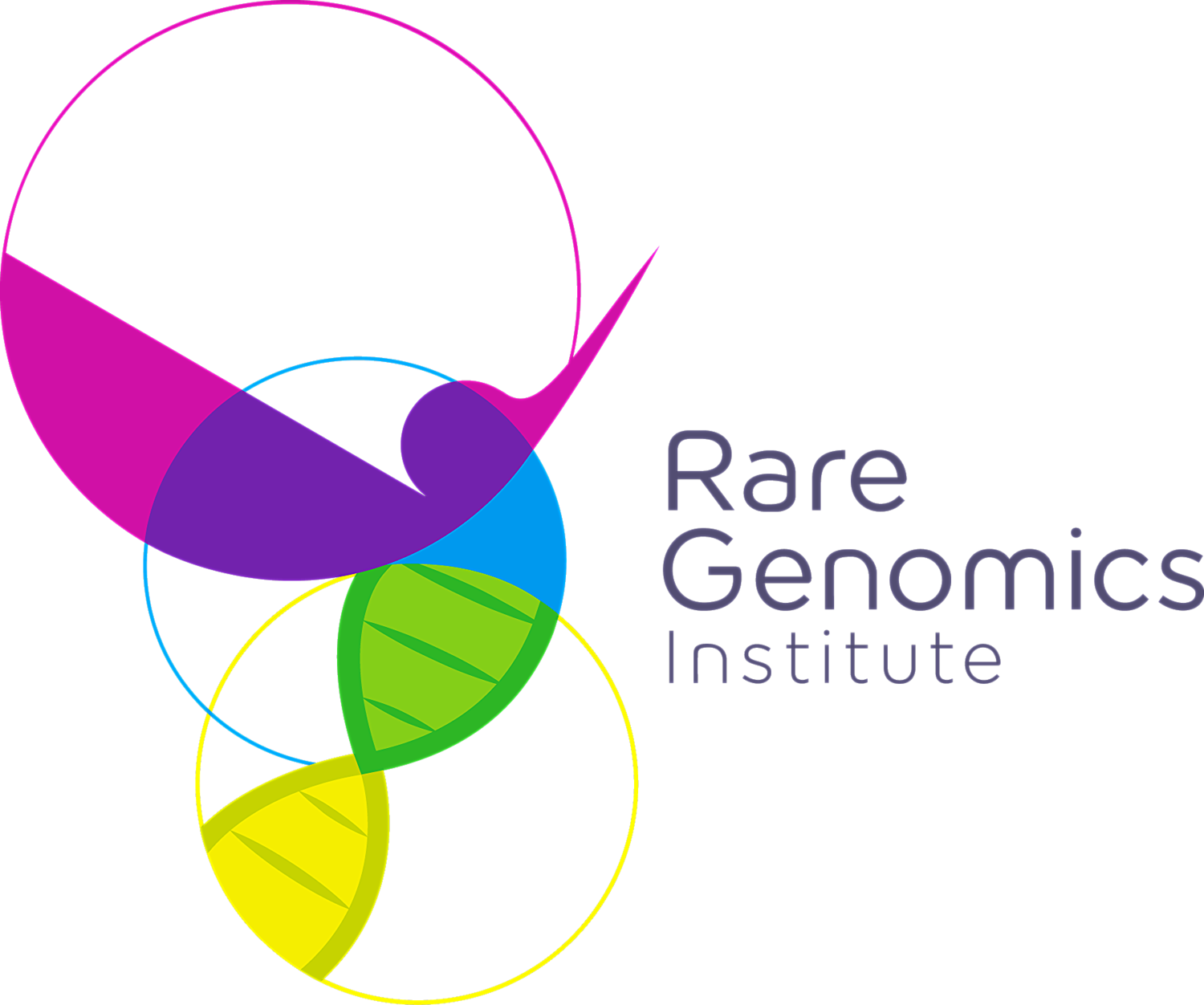 Rare Genomics Institute colorful DNA Strand Icon logo deisgn 