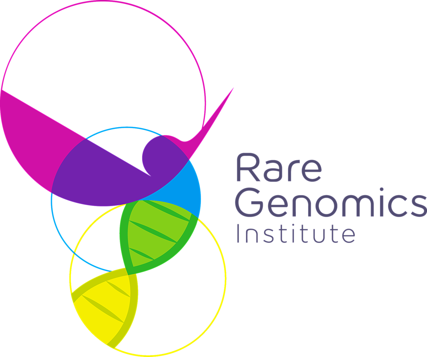 Rare Genomics Institute colorful DNA Strand Icon logo deisgn