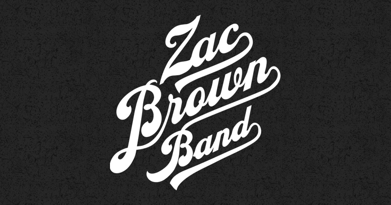 Zac Brown Band Country Music Scripted Text Logo Design