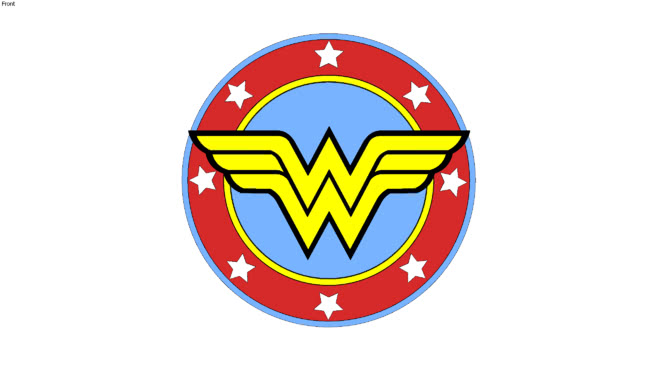 Original Wonder Woman W Initial inside Shield Logo Design 