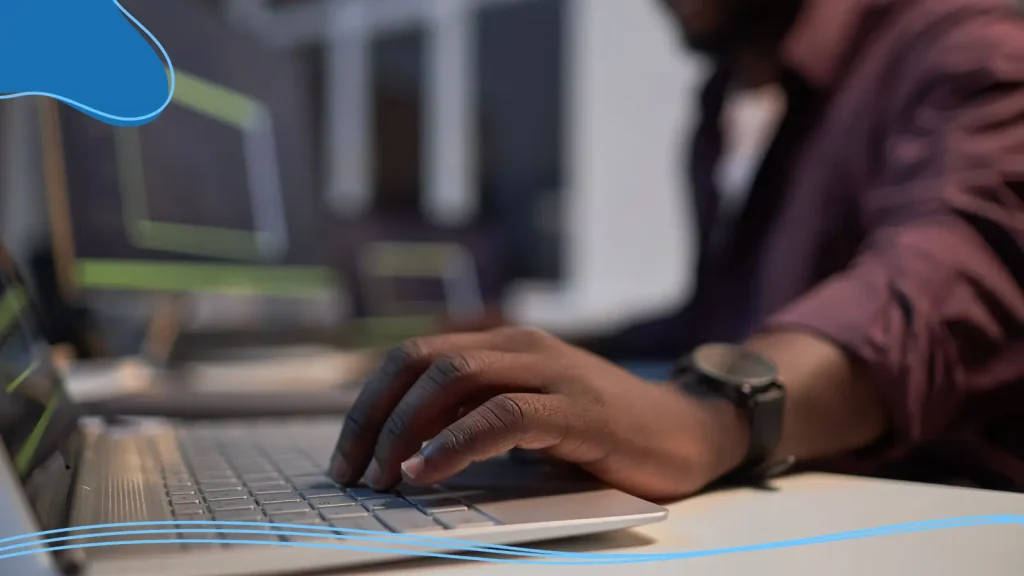 Person working on a computer