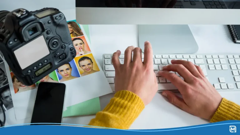 Person working through Facebook profile photo sizes