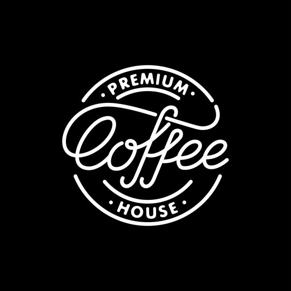 Coffee Scripted Vintage Text Logo Design 