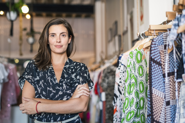 Small boutique clothing store owner