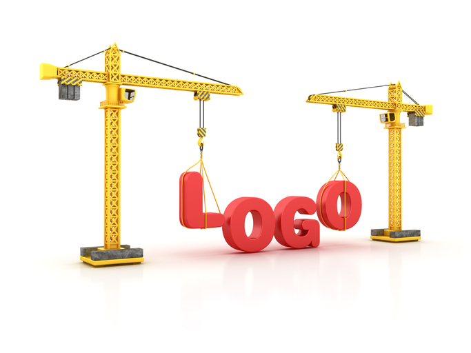 the word "logo" being constructed