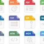 illustration of different image file types