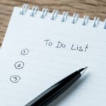 to do list on spiral notepad
