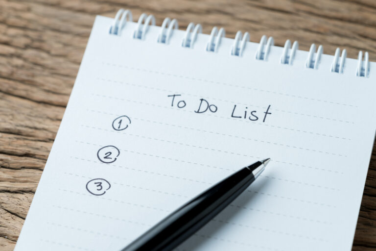 to do list on spiral notepad