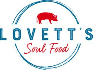 Lovetts Soul Food Restaurant  Modern Badge and Pig Icon Logo Design 