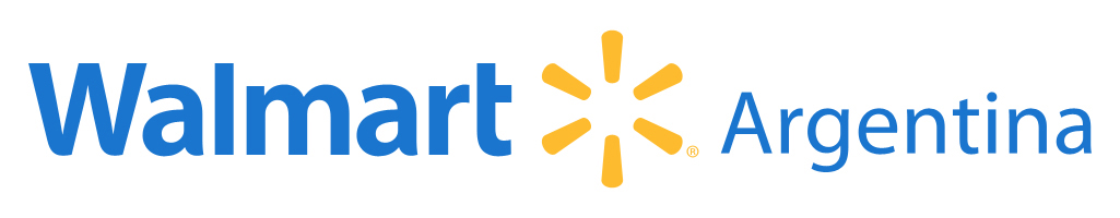 Walmart Logo Example for responsive logo design with Icon centered with Walmart name on the left and Country Location of Argentina on the right
