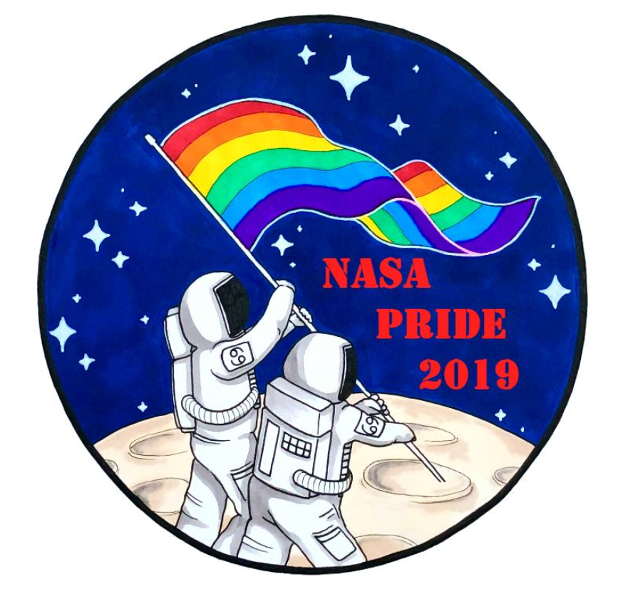 NASA Pride Rainbow Flag on the Moon Logo