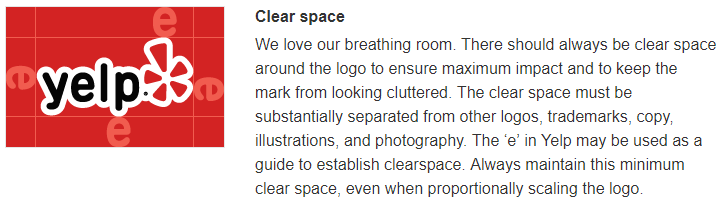 Yelp spacing guidelines