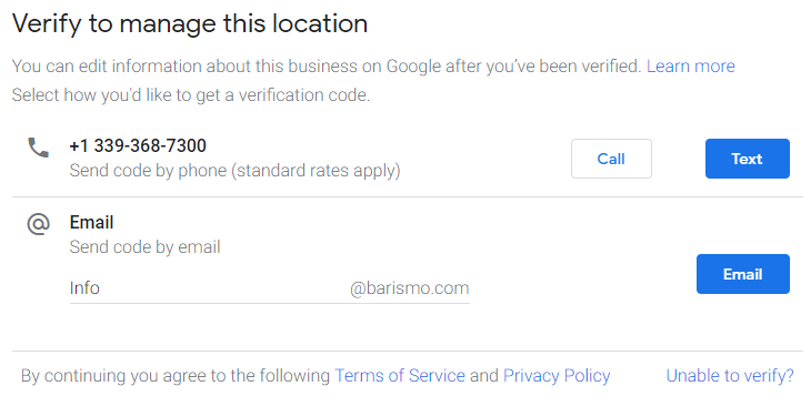 Google My Business verification process