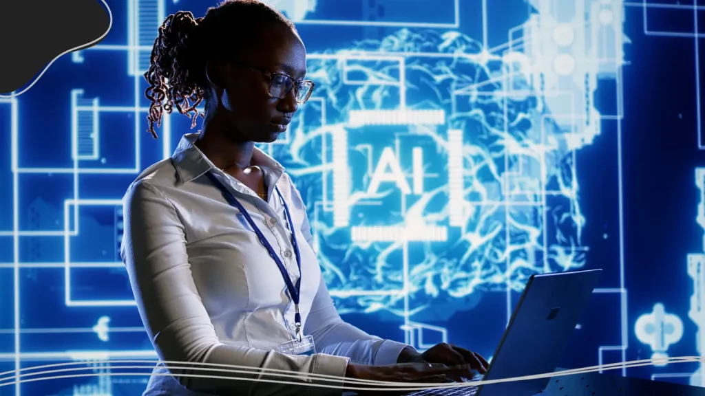 Person working with an AI interface