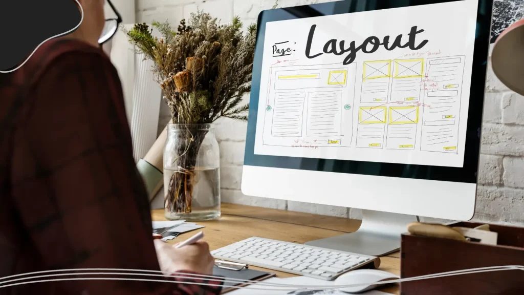 Person working on the layout of a website