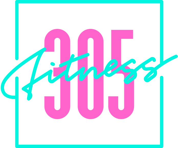 305 Fitness Neon Text Logo Design 