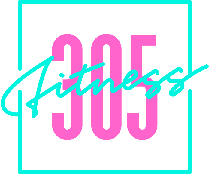 305 Fitness Neon Text Logo Design