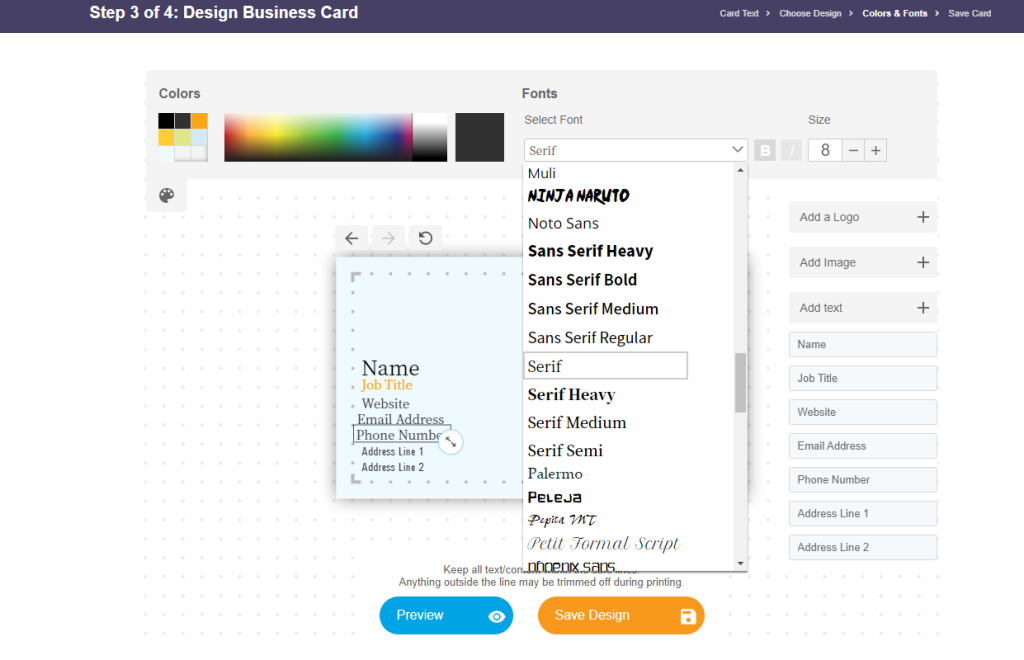 LogoMaker Business Card Design Editor