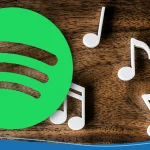 The Spotify logo with music notes