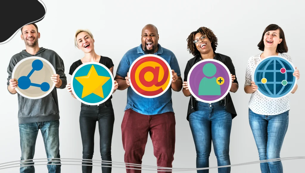 People with social media concept