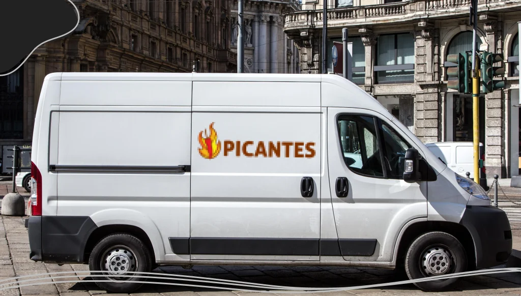 White van with a logo mock up