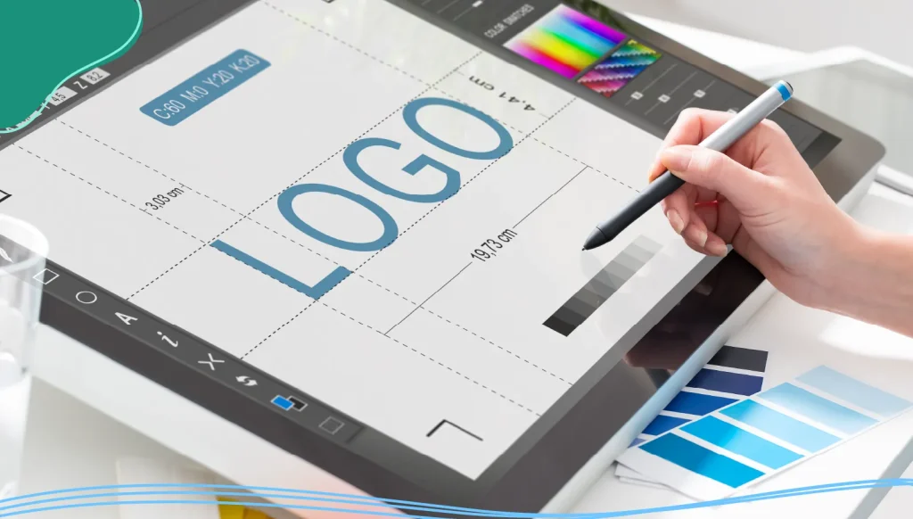 Designer creating a logo