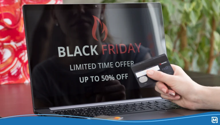 Person shopping online on Black Friday