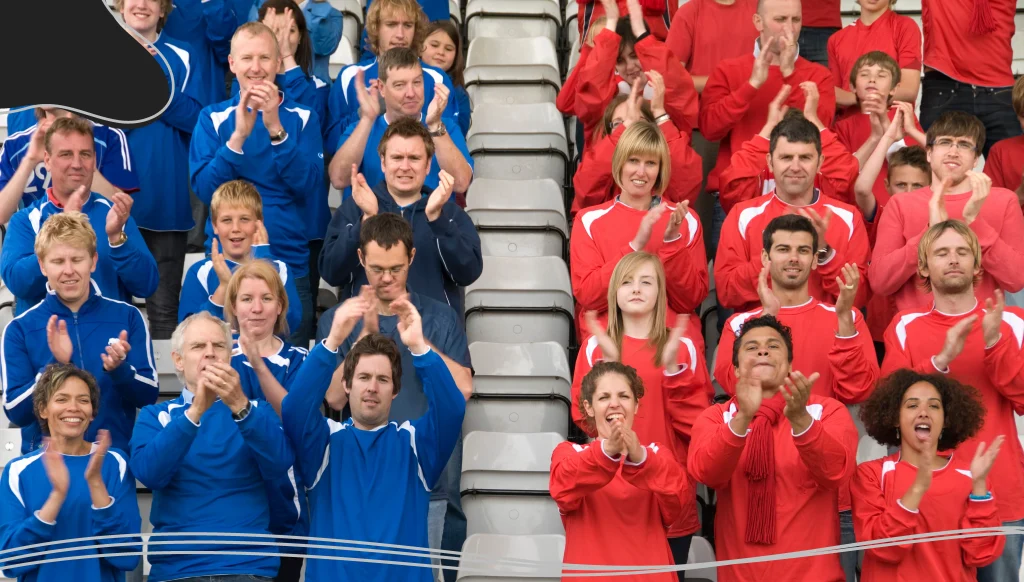 Rival fans at football match