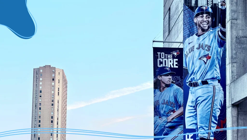 Banner featuring Toronto Blue Jays players