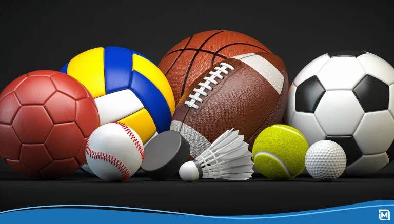 Different sport balls and equipment