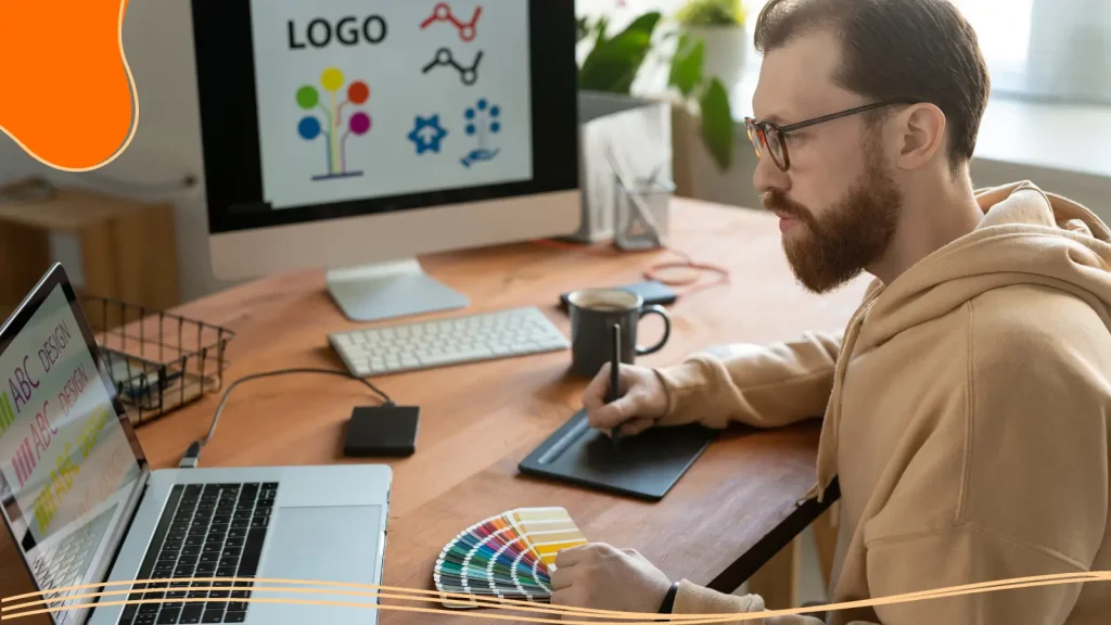 Man working on a computer