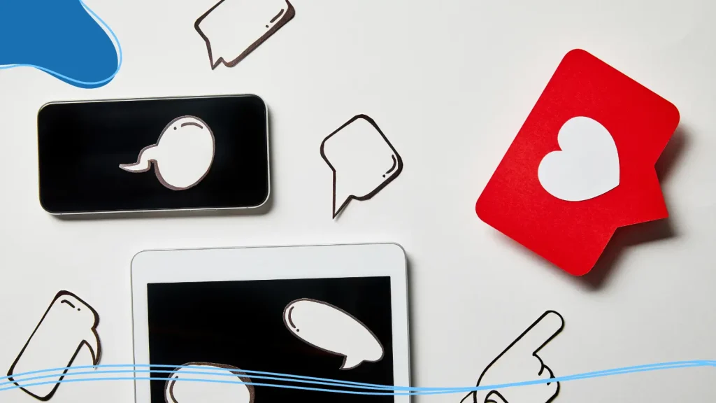 Social media icons on a white background