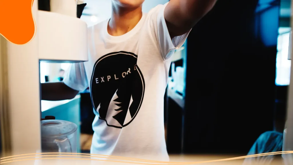 Person wearing a custom t-shirt