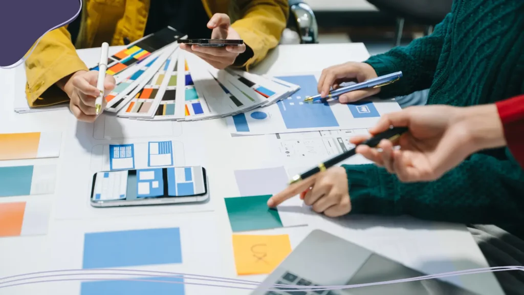 People creating simple brand guidelines for small business