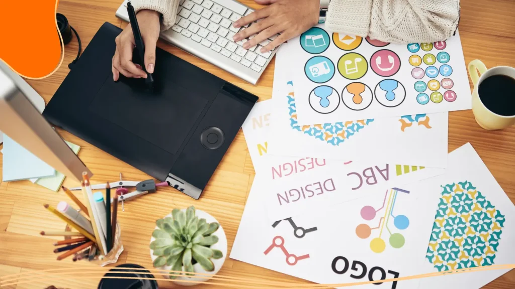Person working on a logo design