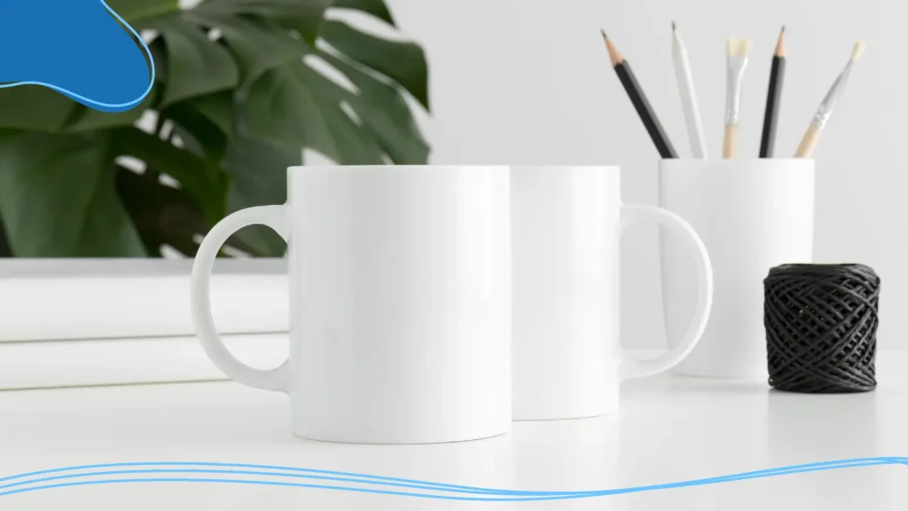 White coffee mugs