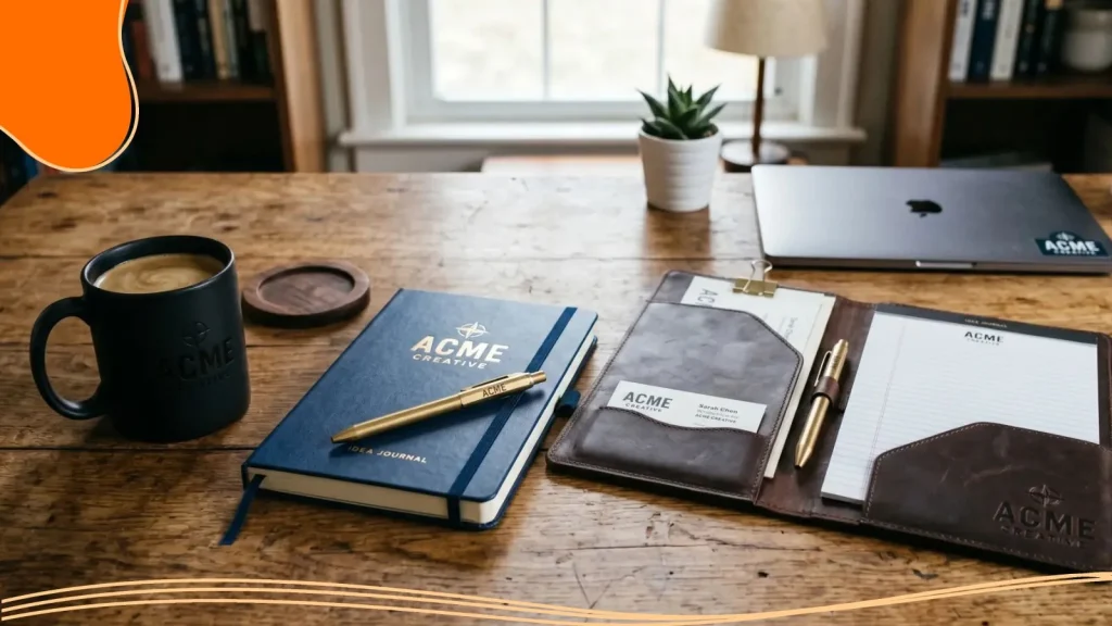 Branded Business Cards & Notebooks.