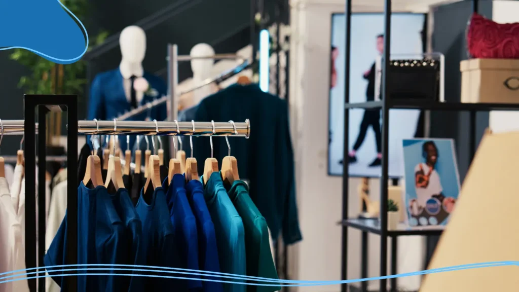 Famous clothing brands on the rack