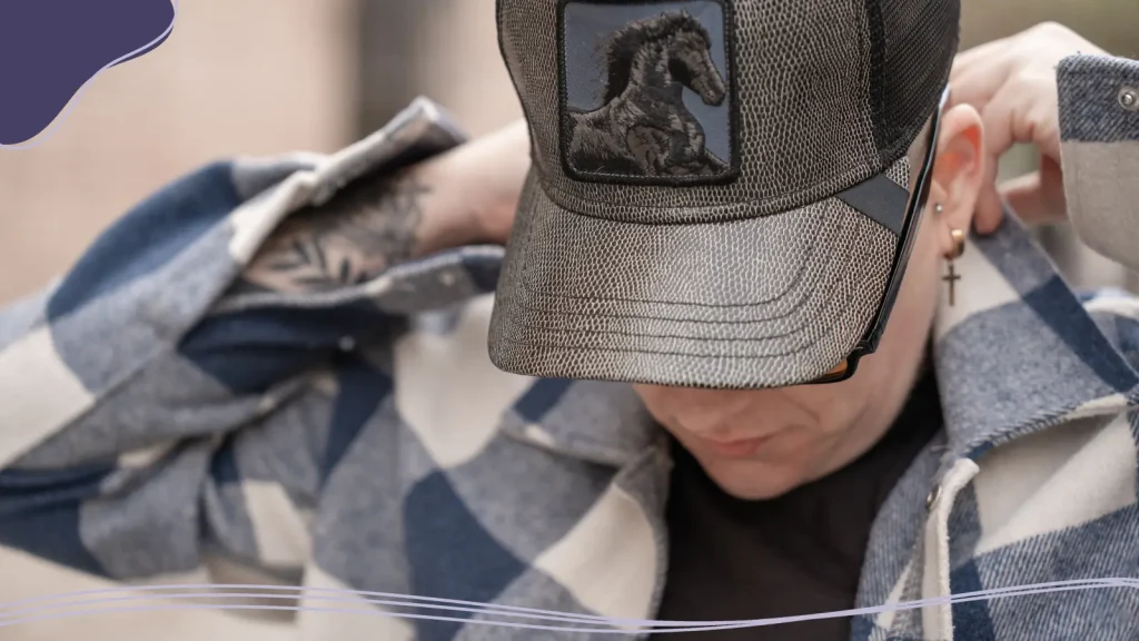 Logo design on a baseball cap