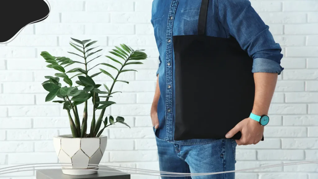 Man holding a tote bag