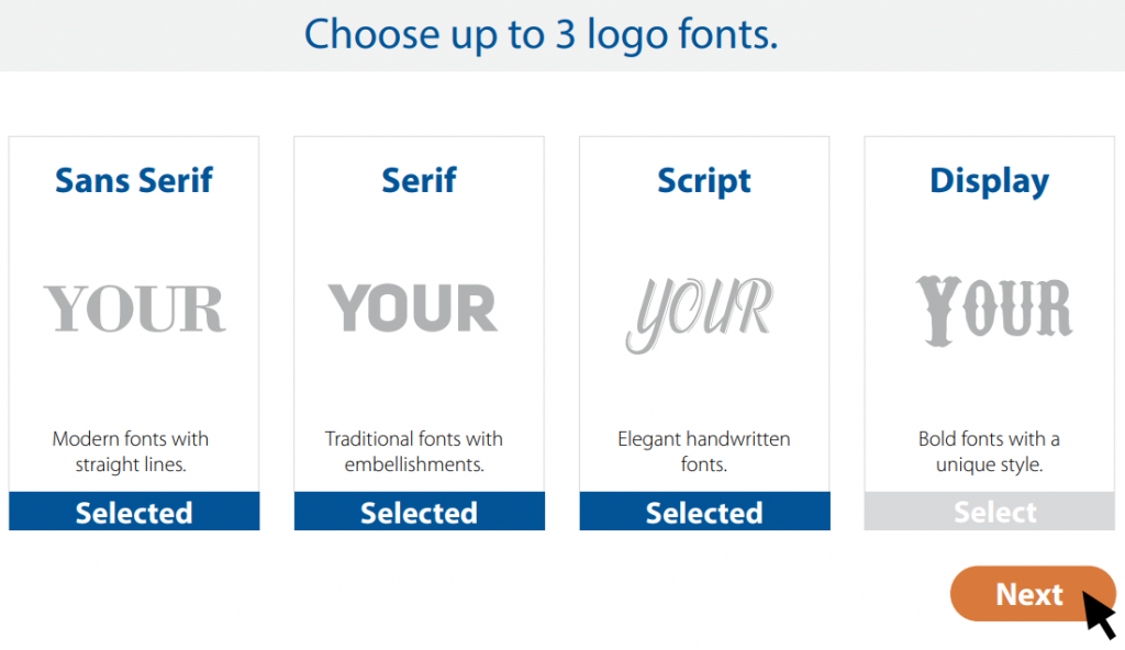 logo font selection