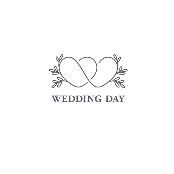 Connected hearts wedding logo