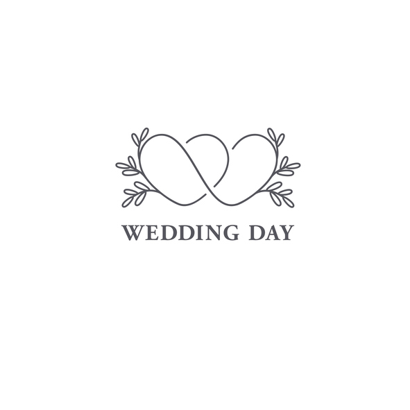 Connected hearts wedding logo