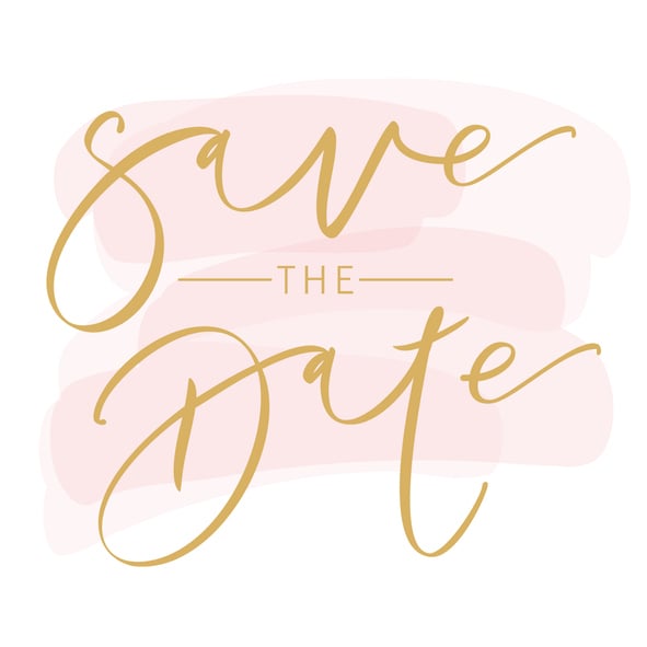 Save the date cursive text