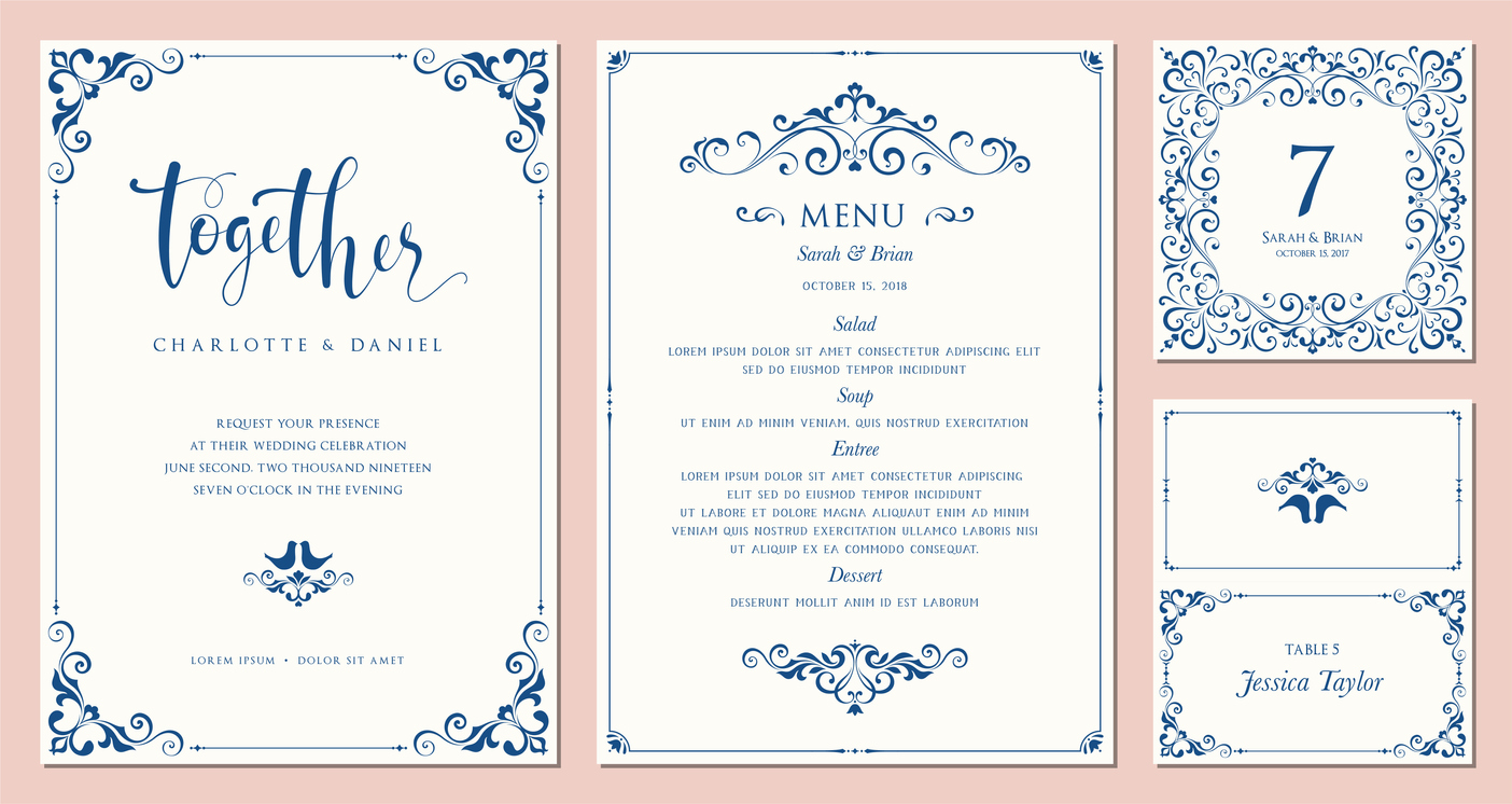 Vintage wedding stationery